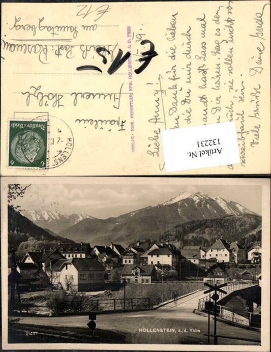 132231,Hollenstein a.d. Ybbs Strassenansicht im Ort 1940