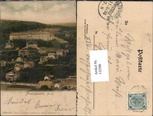 132306,Pressbaum Tullnerbach Teilansicht pub Ledermann 1854hC