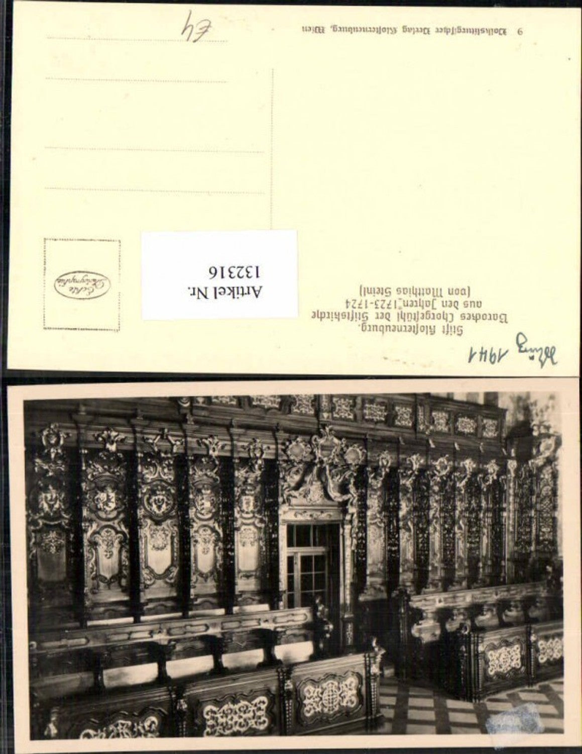 132316,Klosterneuburg Barockes Chorgestühl