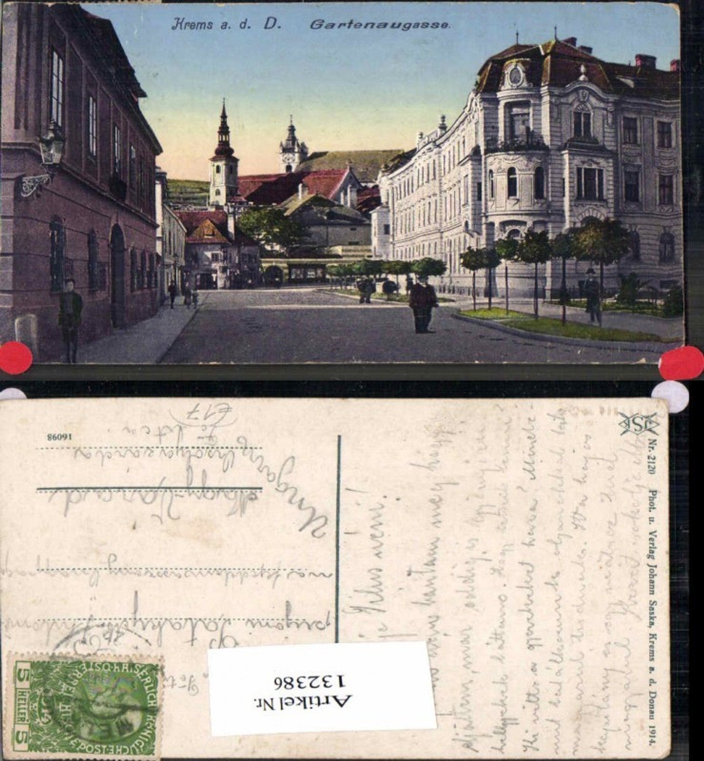 132386,Krems a.d. Donau Gartenaugasse Strassenansicht 1914