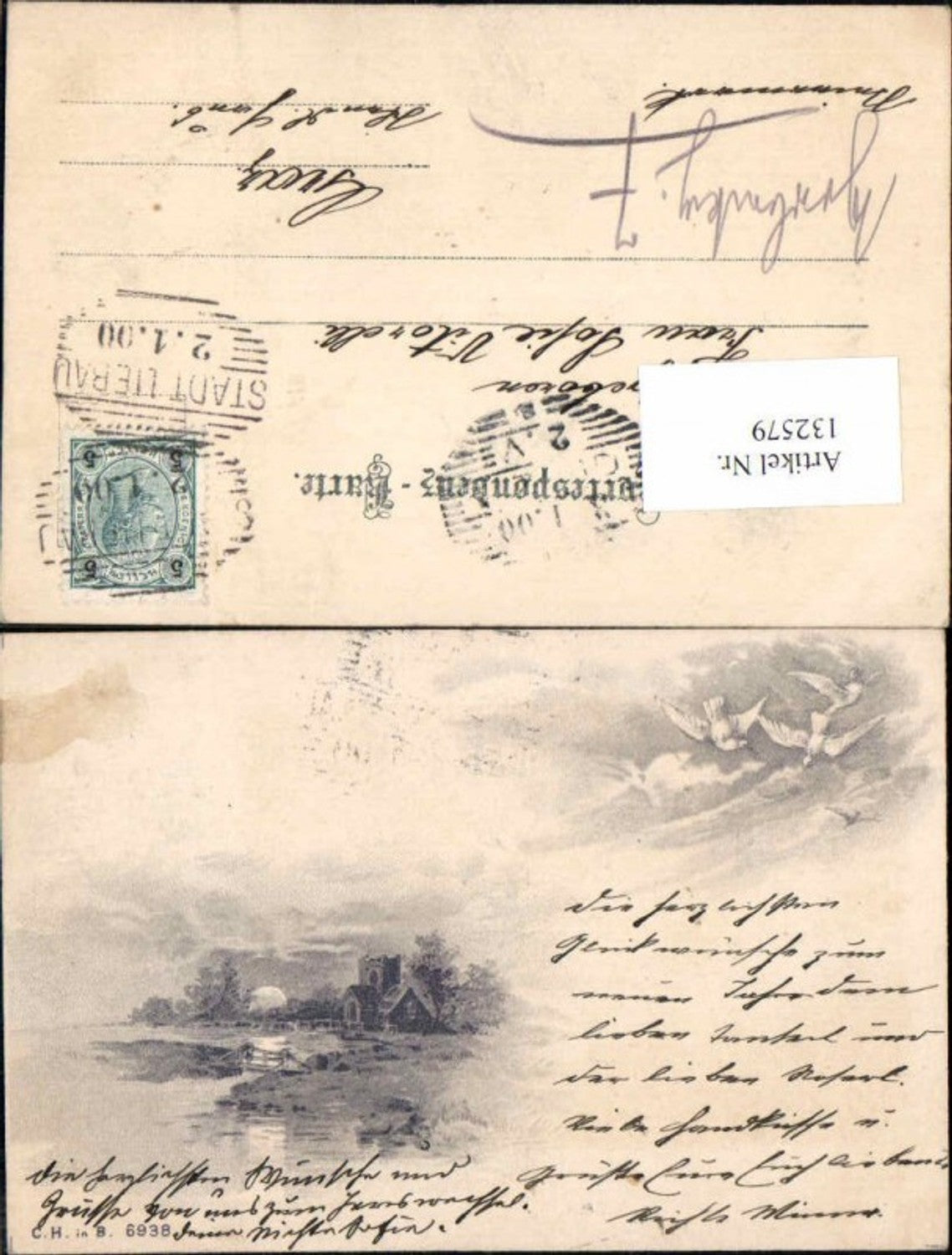 132579,Künstlerkarte Vögel pub C.H. in B. Bayern 6938