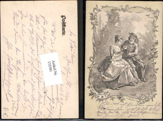 132581,E. Döcker Litho Jugendstil AK Frau spielt Flöte