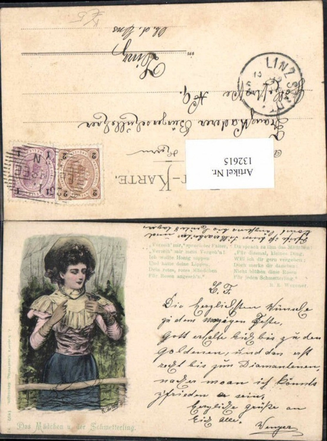 132615,Das Mädchen u.d. Schmetterling R. de Witt pub Kocher Reutlingen