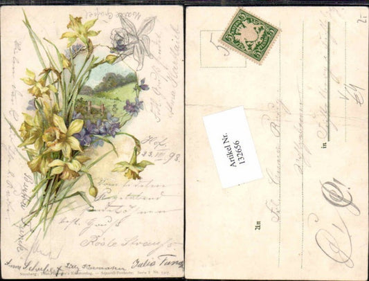 132656,Theo Stroefer Aquarell Postkarte Ser. 1 Nr. 5317 Blumen Litho