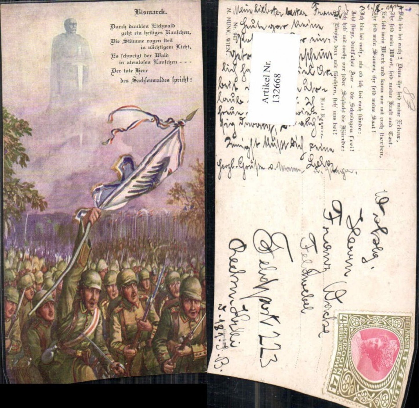 132668,M. Munk Vienne 941 Bismarck Bismark Soldaten Pickelhauben
