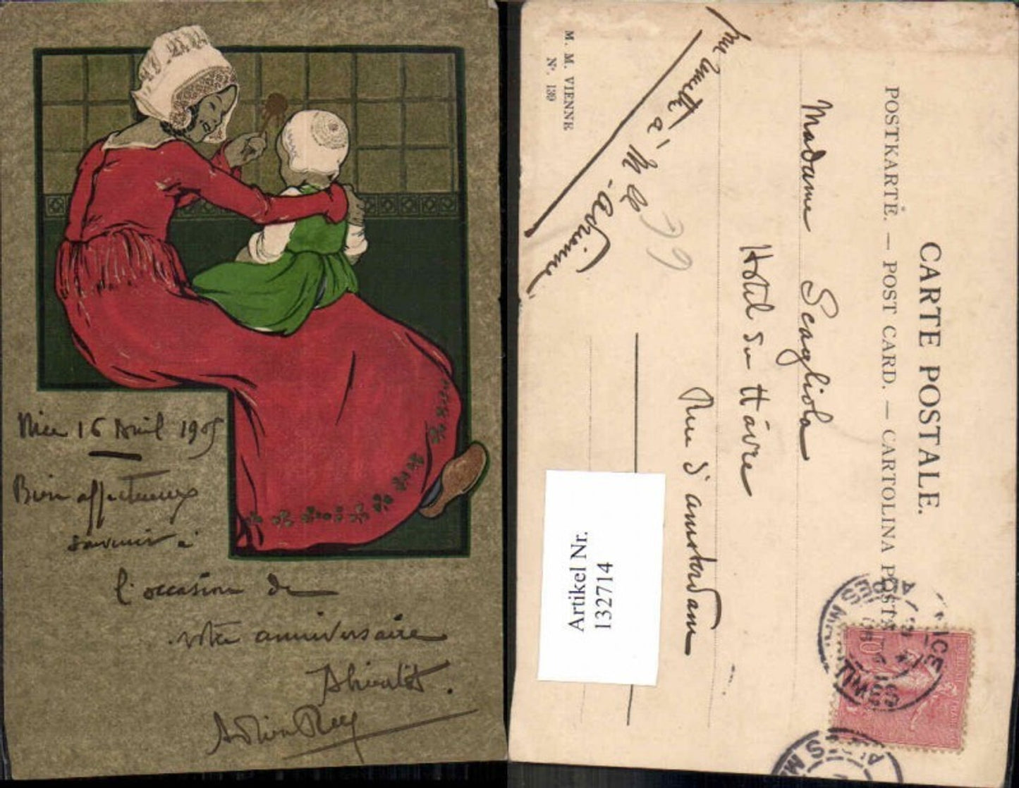 132714,M. Munk Vienne 139 Asiatische Frau Kind