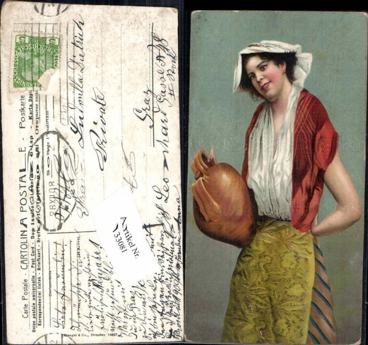 133081,Stengel & Co 19827 Frau m. Krug Wasserkrug