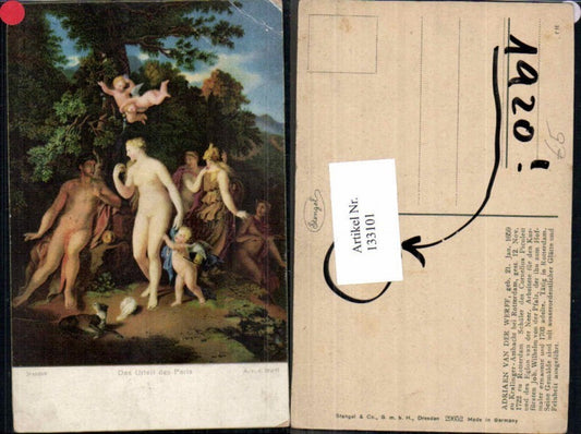 133101,Stengel & Co 29652 A.d. Werff Das Urteil des Paris Nude Erotik