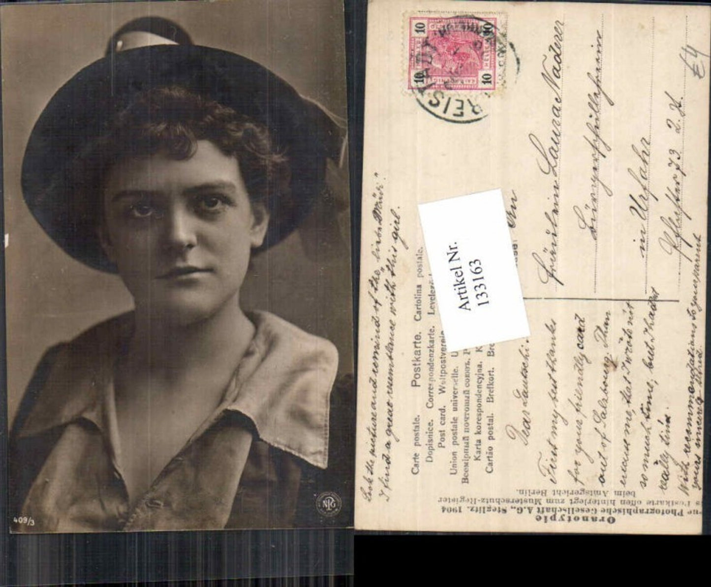 133163,NPG 409-3 Frau m. Hut