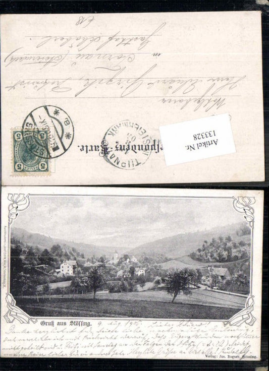 133328,Gruss aus Stössing Hochstrass Ortsansicht 1905