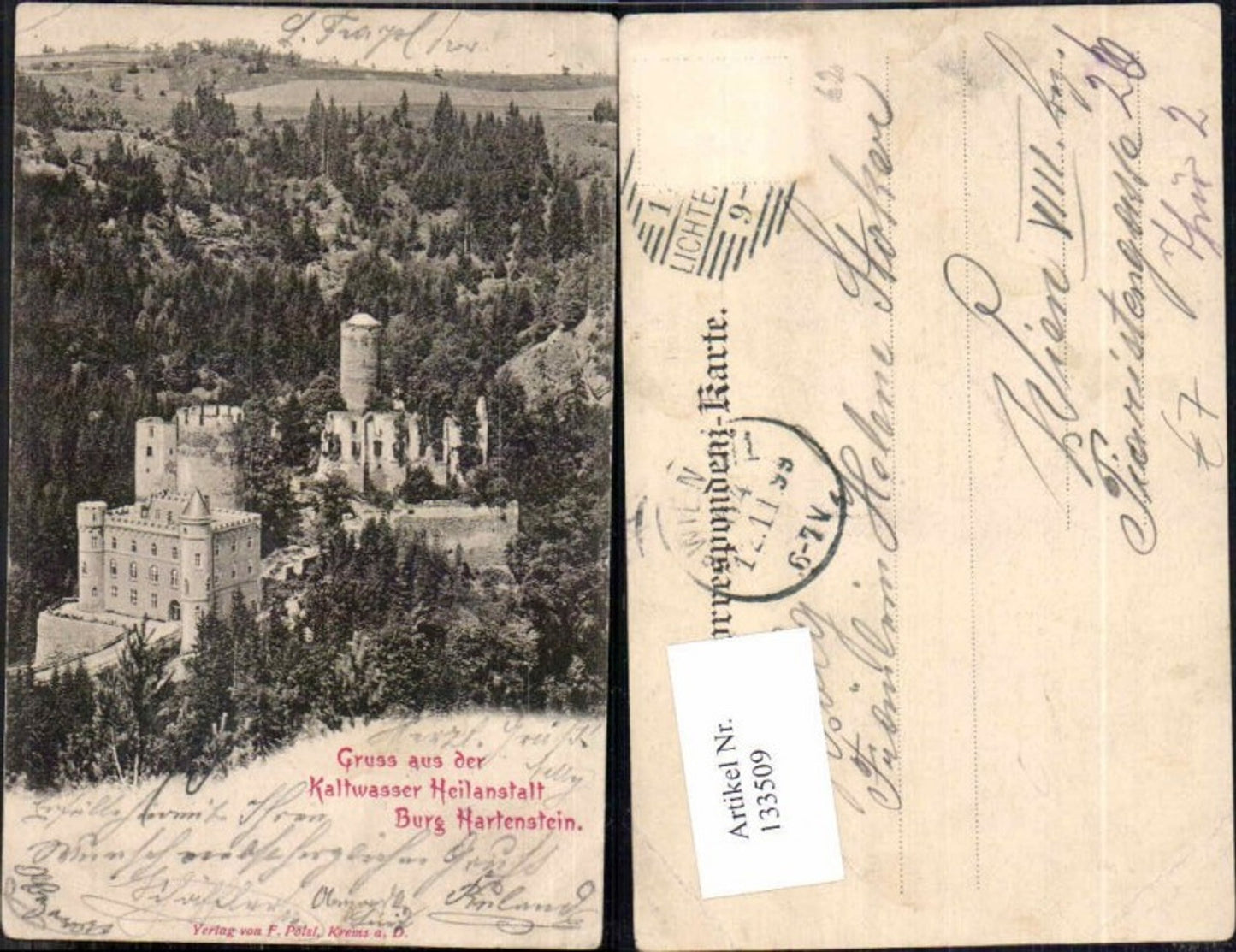 133509,Gruss aus Hartenstein bei Els Krems