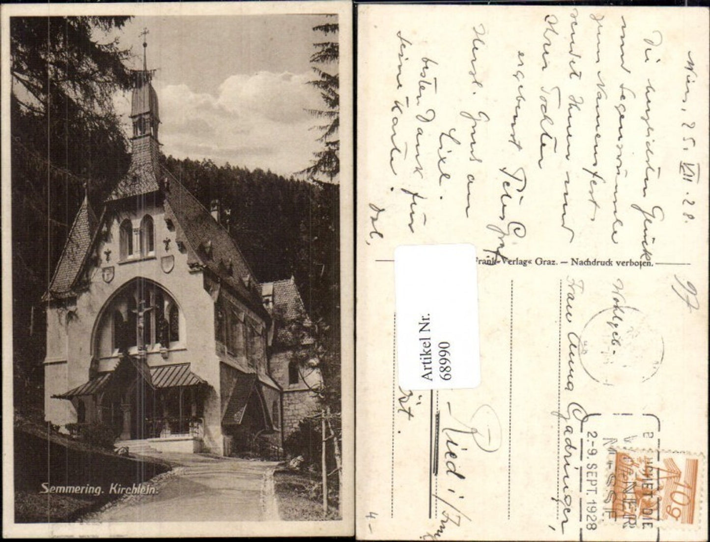 68990,Semmering Kirchlein Kirche Detailansicht