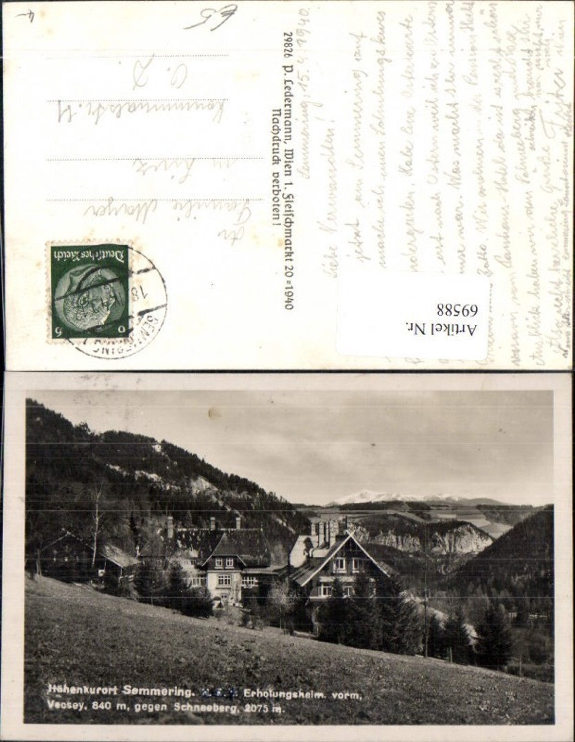 69588,Höhenkurort Semmering Erholungsheim Schneeberg Puchberg