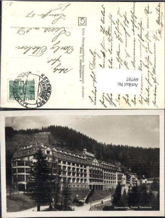 69707,Semmering Hotel Panhans Detailansicht