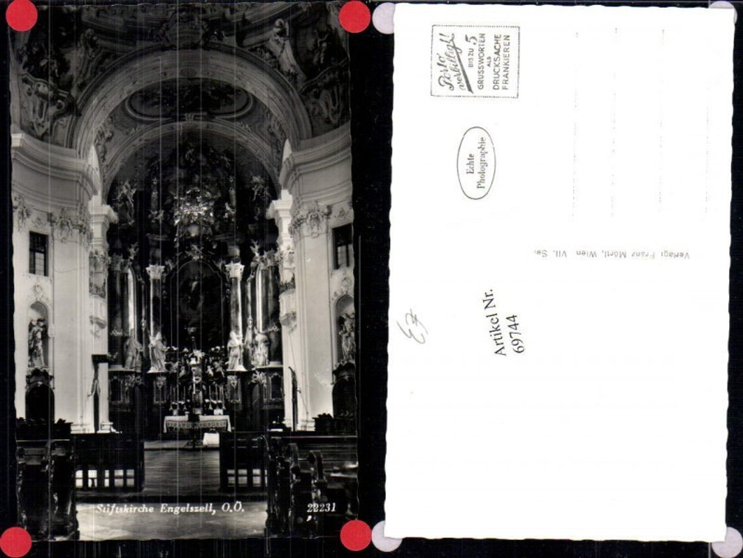 69744,Stiftskirche Kirche Engelszell Innenansicht Altar