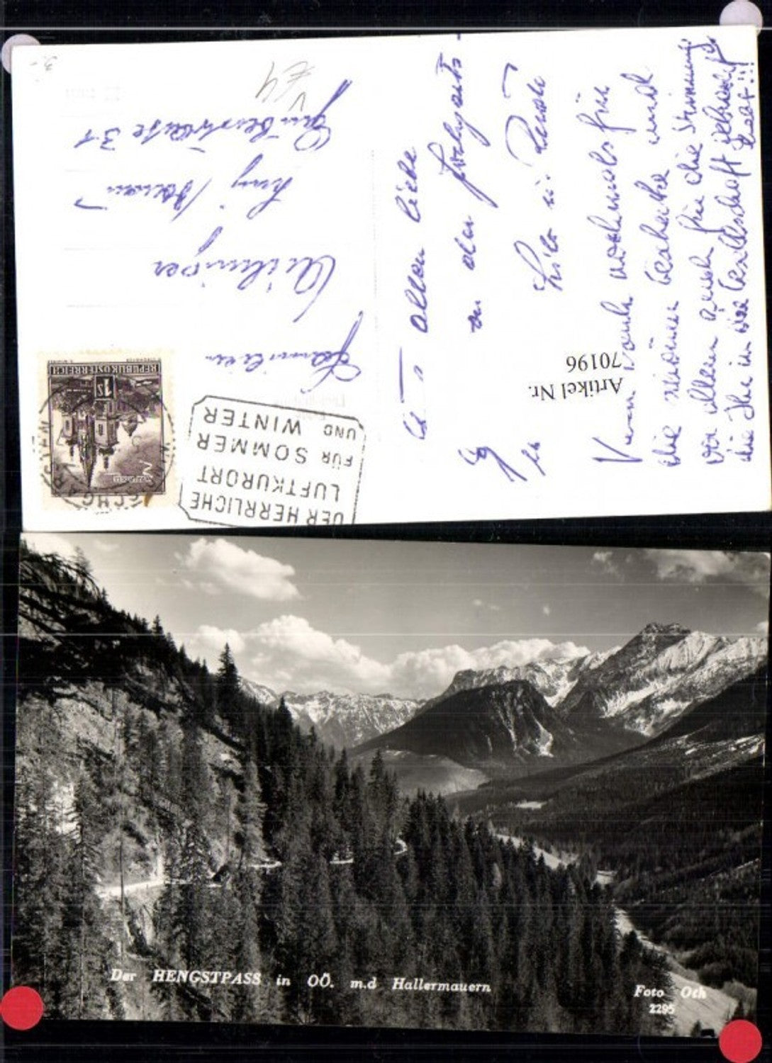 70196,Der Hengstpass m.d. Hallermauer bei Spital am Phyrn pub Oth 2295