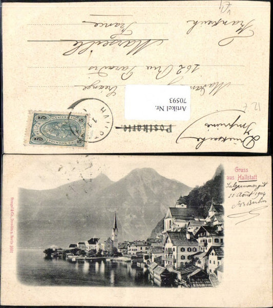 70593,Gruß aus Hallstatt Ortsansicht pub Stengel & Co 2601