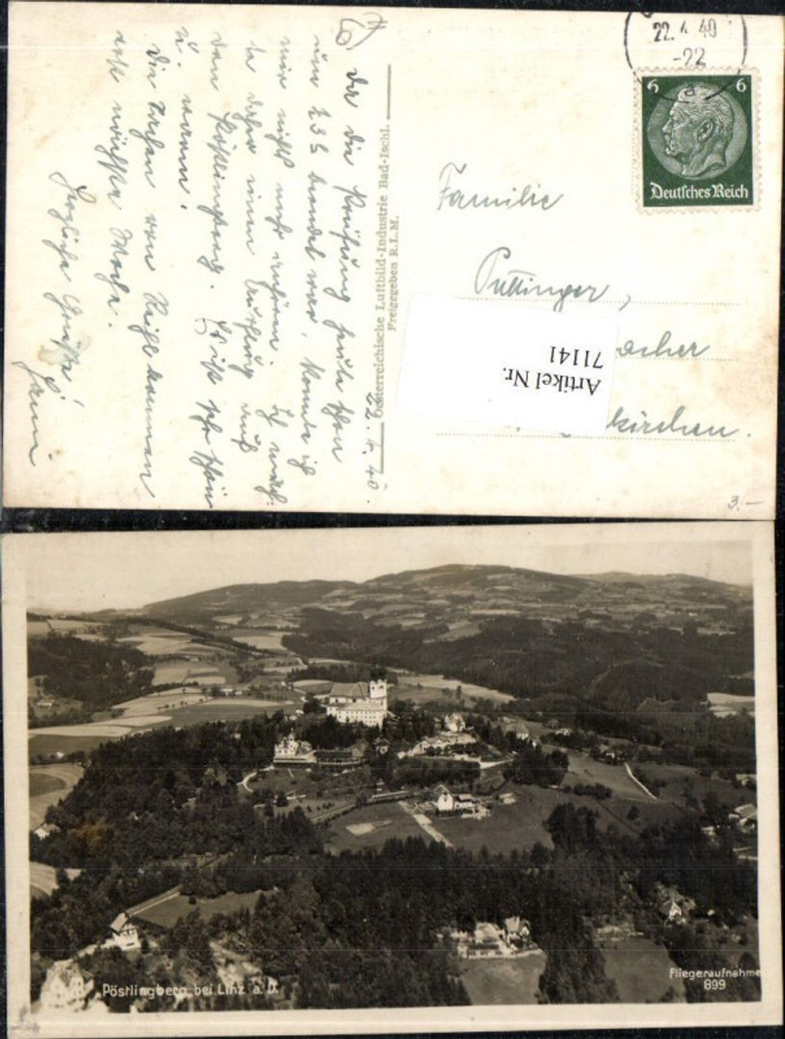 71141,Linz a.d. Donau Pöstlingberg Fliegeraufnahme