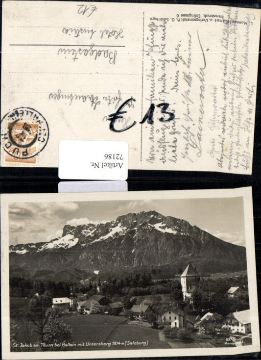 72186,St. Jakob am Thurn bei Hallein mit Untersberg Orstansicht