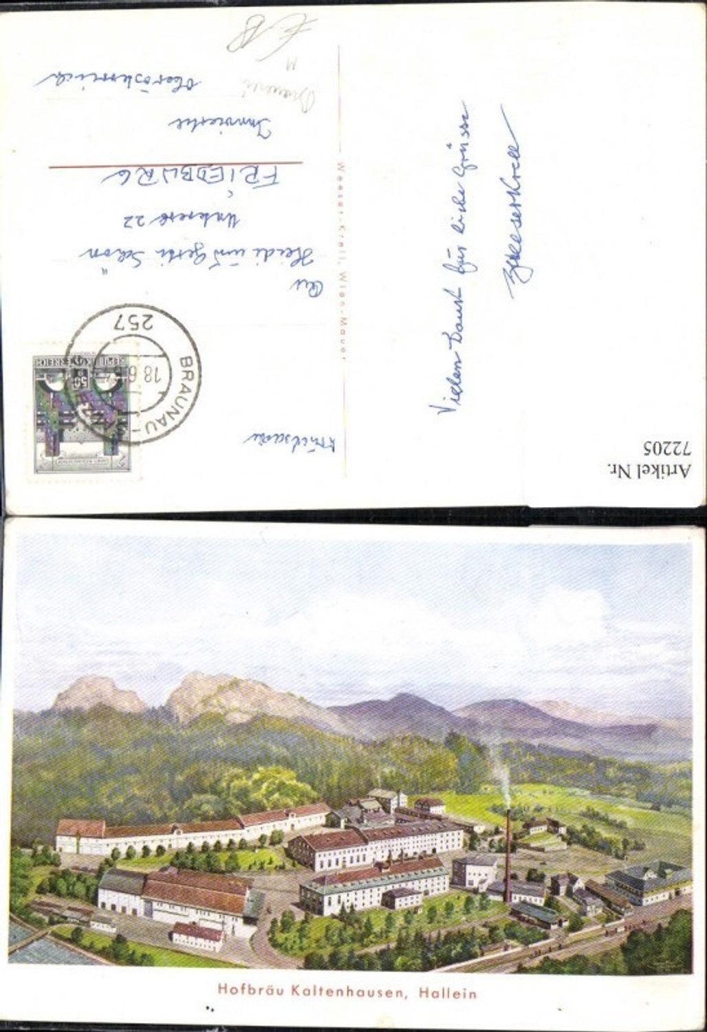 72205,Hofbräu Kaltenhausen Hallein Brauerei Künstlerkarte