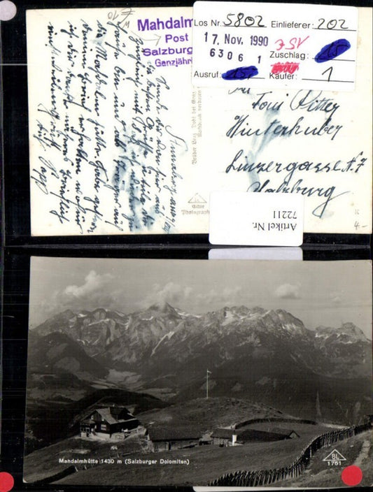 72211,Mahdalmhütte Salzburger Dolomiten Annaberg