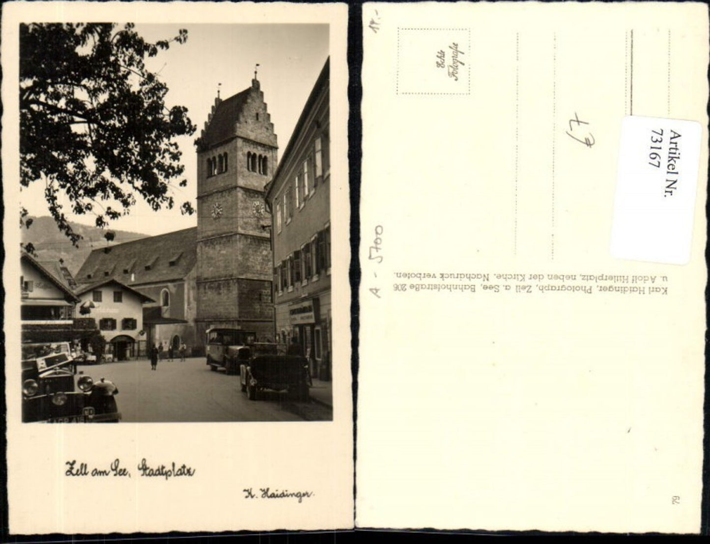 73167,Stadtplatz Zell am See Oldtimer Kaffeehaus Fotohaus Kirche