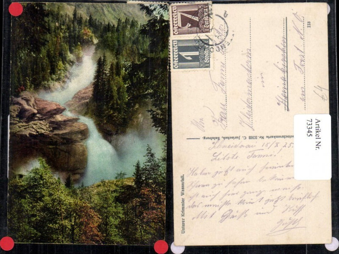 73345,Unterer Krimmler Wasserfall Photochromiekarte