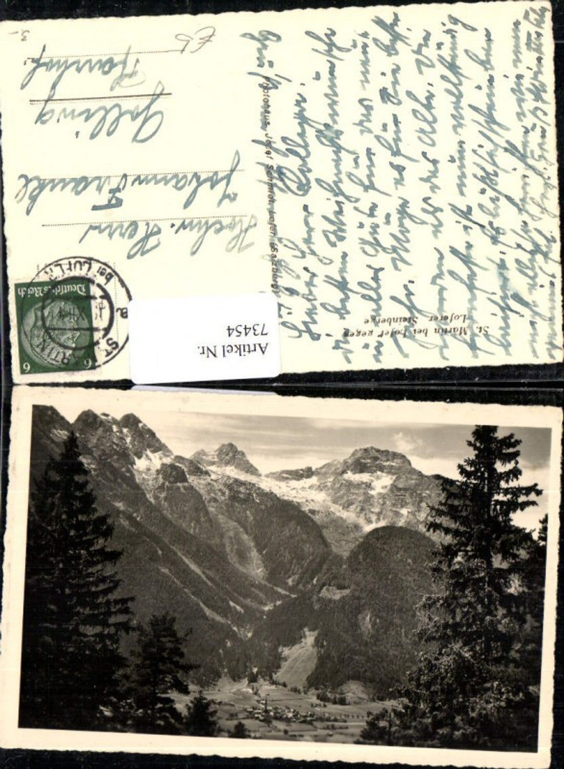 73454,Foto AK St. Martin bei Lofer gegen Loferer Steinberge