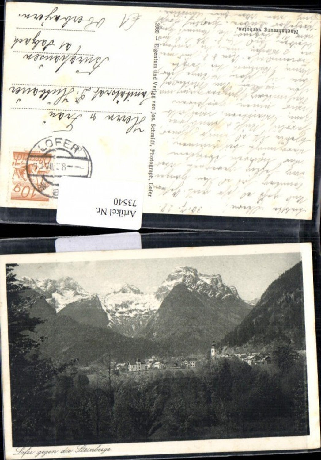 73540,Foto AK Lofer gegen die Steinberge Ortsansicht