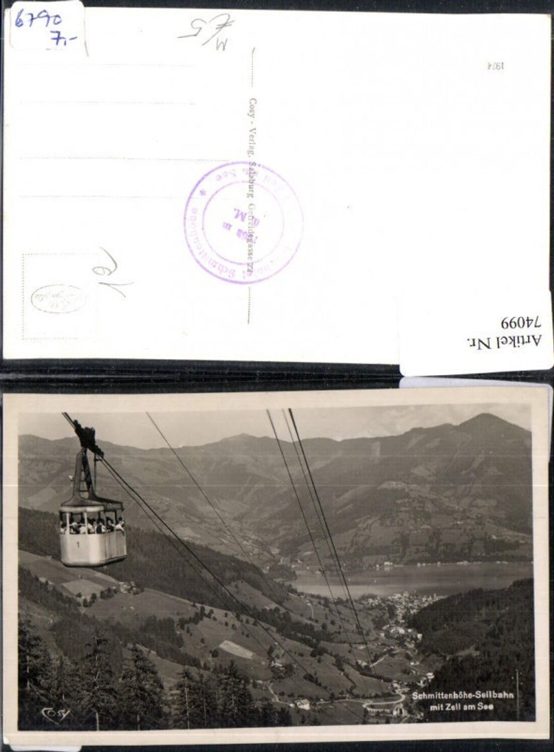 74099,Schmittenhöhe Seilbahn Gondel Blick auf Zell am See