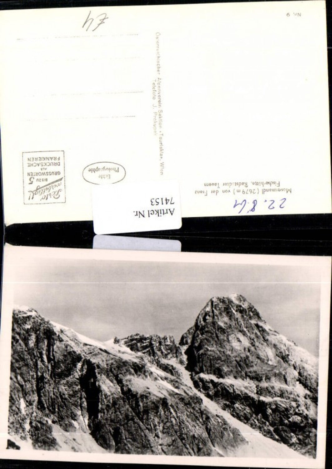 74153,Foto AK Mosermandl Franz Fischerhütte in d. Radtstätter Tauern bei Altenmarkt Tamsweg