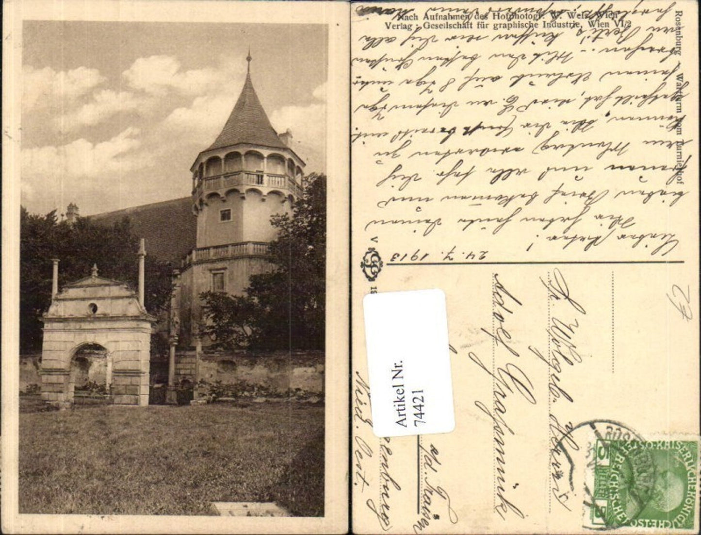 74421,Foto AK Schloss Rosenburg a. Kamp vom Turnierhof bei Mold Detailansicht