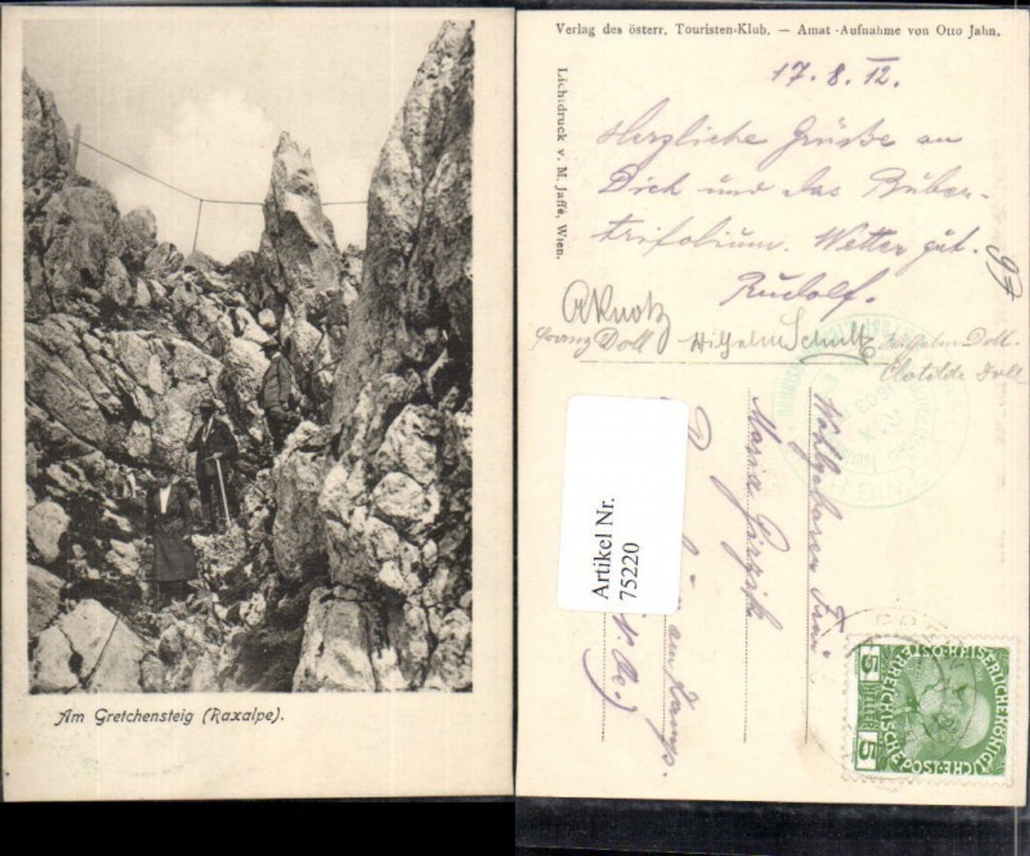 75220,Wanderer Bergsteiger am Gretchensteig Rax Reichenau