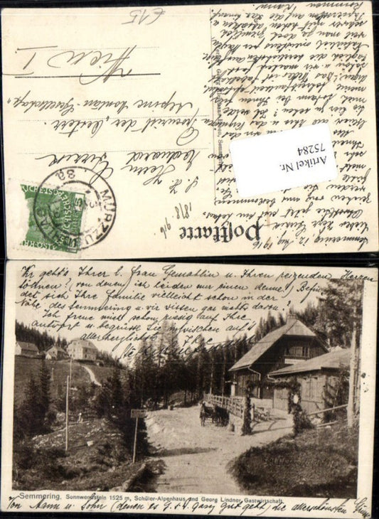 75284,Semmering Sonnwendstein Schüler Alpenhaus und Georg Lindner Gasthaus Detailansicht