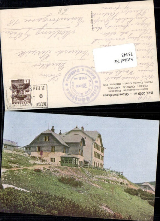 75443,Foto AK Ottoschutzhaus Detailansicht a.d. Rax Reichenau