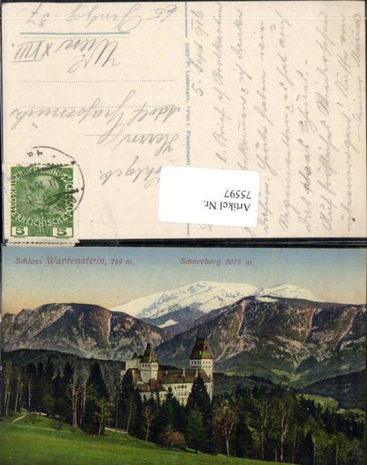 75597,Schloss Wartenstein Detailansicht Schneeberg Puchberg