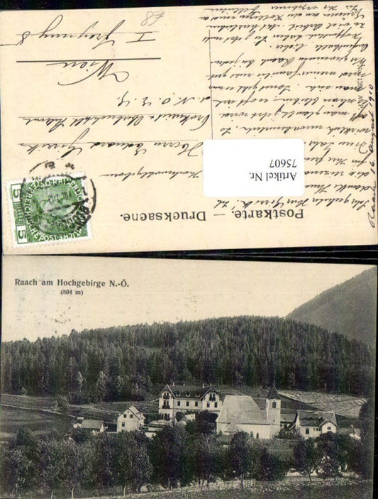 75607,Raach am Hochgebirge Straßenansicht bei Gloggnitz Rax Reichenau Schneeberg Puchberg