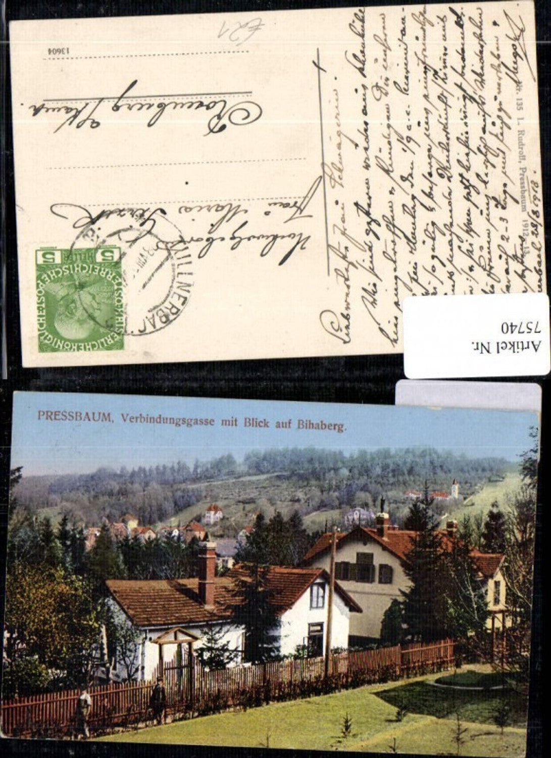 75740,Pressbaum Verbindungsgasse mit Blick auf Bihaberg