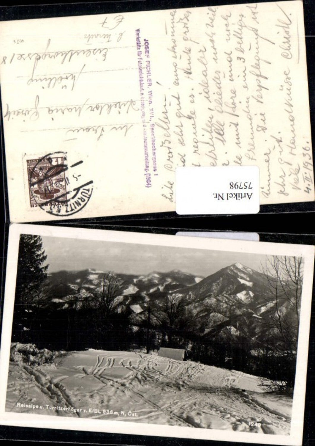 75798,Reisalpe Turnitzerhöger Winterlandschaft Türnitz 1936