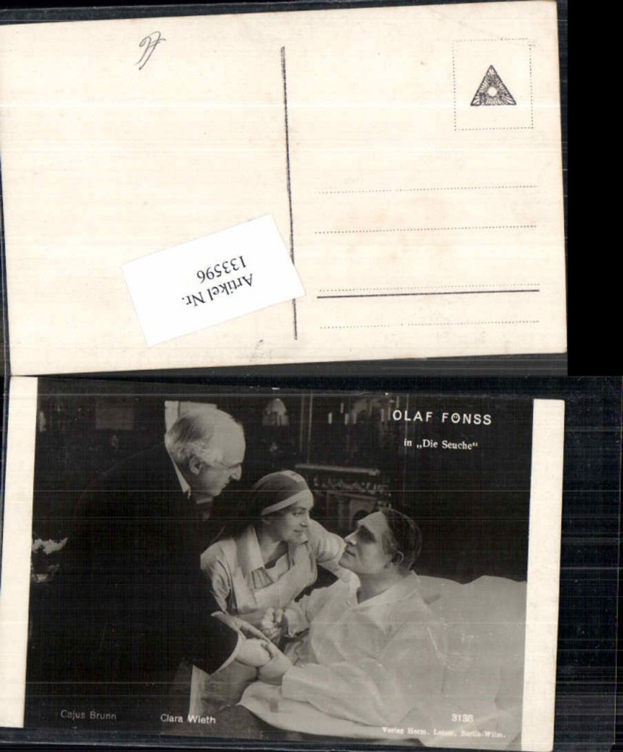 133596,Olaf Fönss Fonss in Die Seuche Cajus Brunn Clara Wieth Hermann Leiser 3138