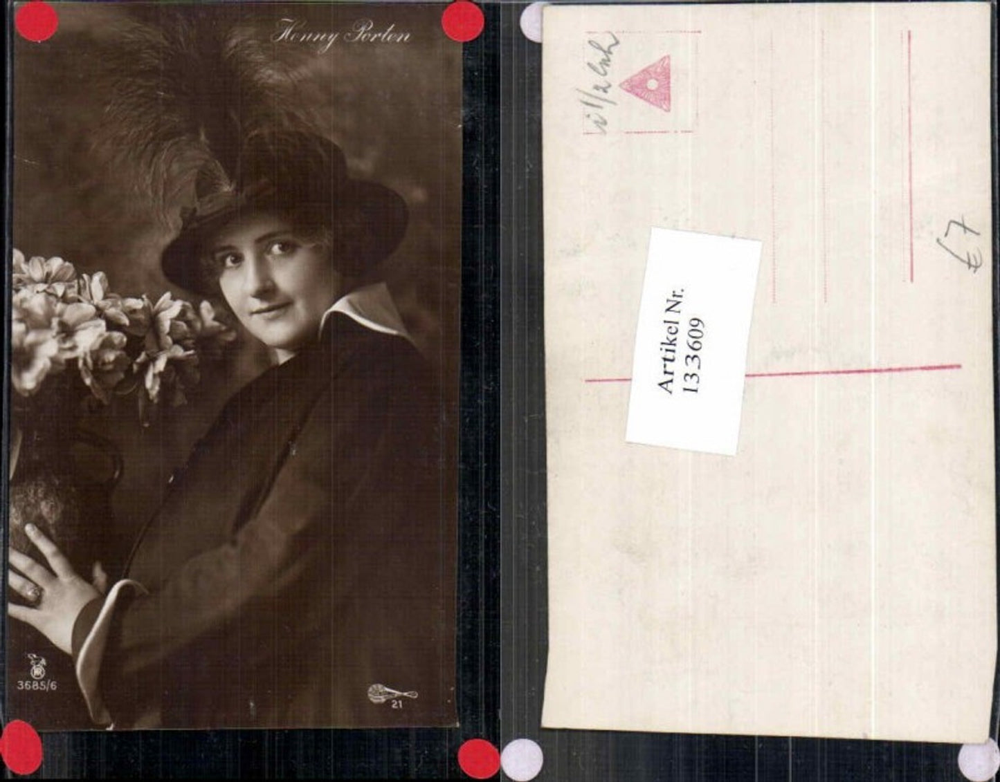 133609,RPH 3685-6 Henny Porten m. Hut Hutmode Mode