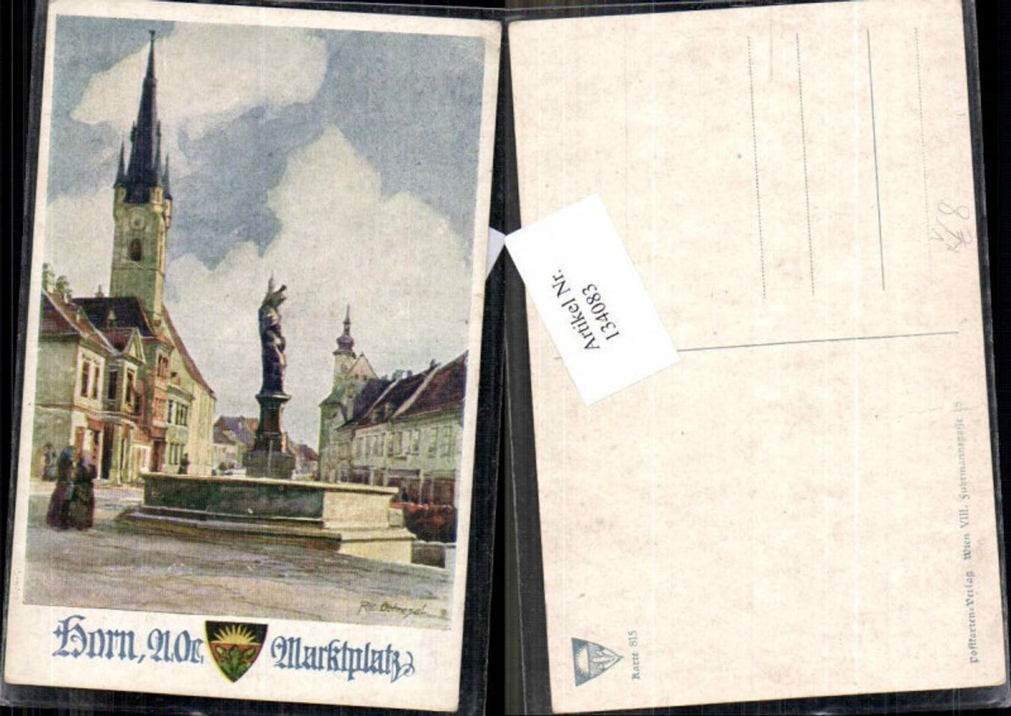 134083,Dt Schulverein 815 Horn Markt sign. Reckziegel Robert