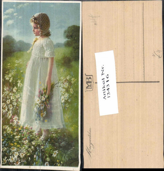 134316,Meissner & Buch 02422 Margaretchen Kind Mädchen Blumen
