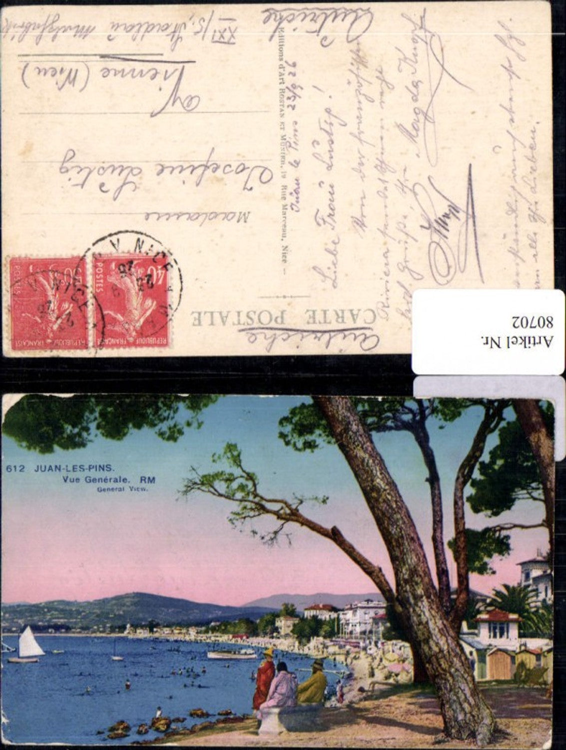 80702,Juan-Les-Pins Vue generale RM Strand