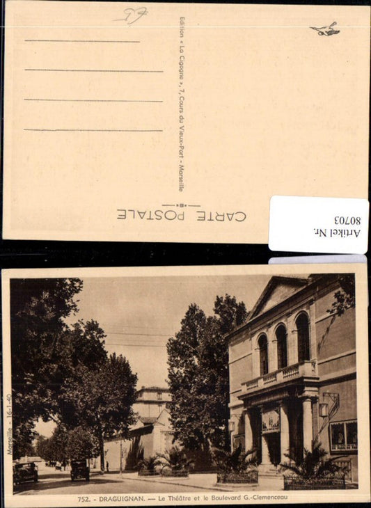 80703,Draguignan Le Theatre et le Boulevard G.-Clemenceau Oldtimer