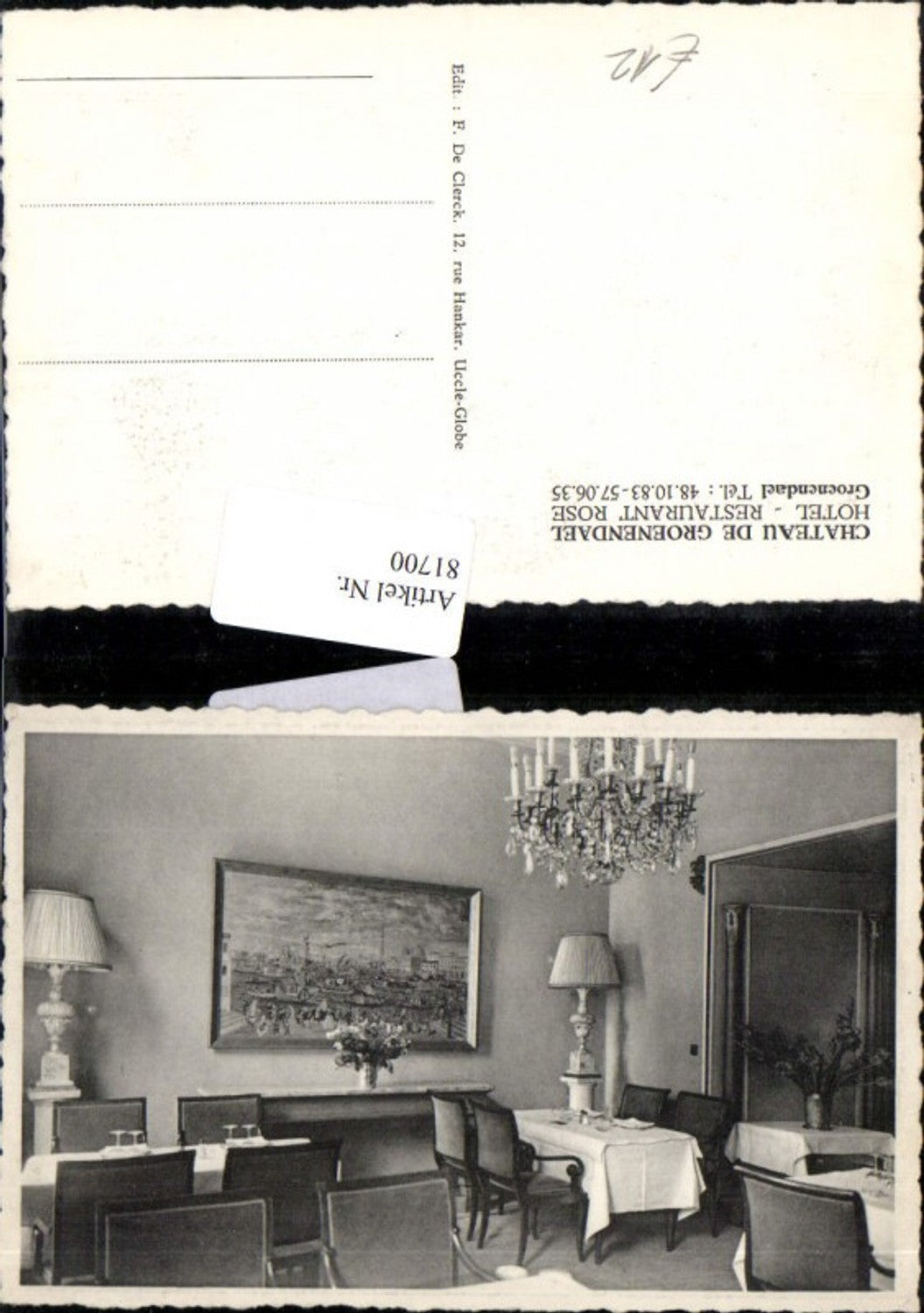 81700,Chateau de Groenendael Hotel Restaurant Rose Innenanasicht