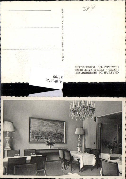 81700,Chateau de Groenendael Hotel Restaurant Rose Innenanasicht