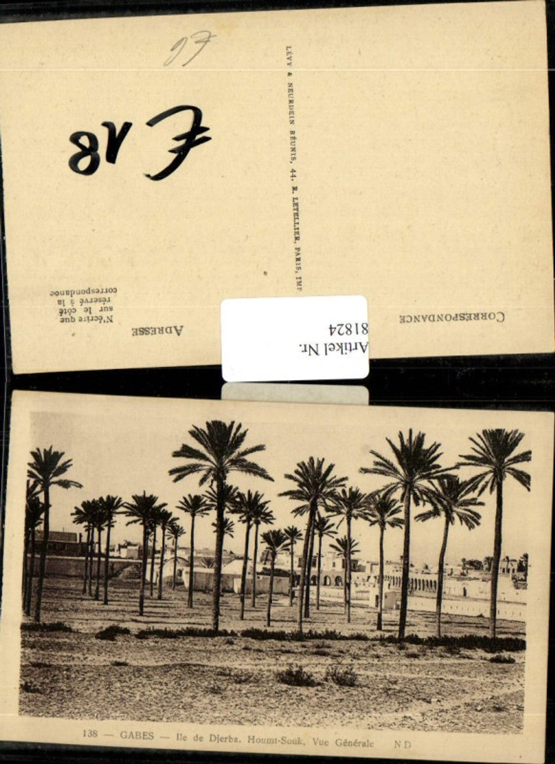 81824,Gabes Tunesien Ile de Djerba Houmt Souk Vue Generale