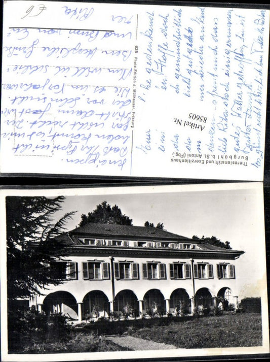 85605,Foto AK Theresienstift und Exerzitienhaus Burgbühl b. St. Antoni Kt Freiburg Fribourg