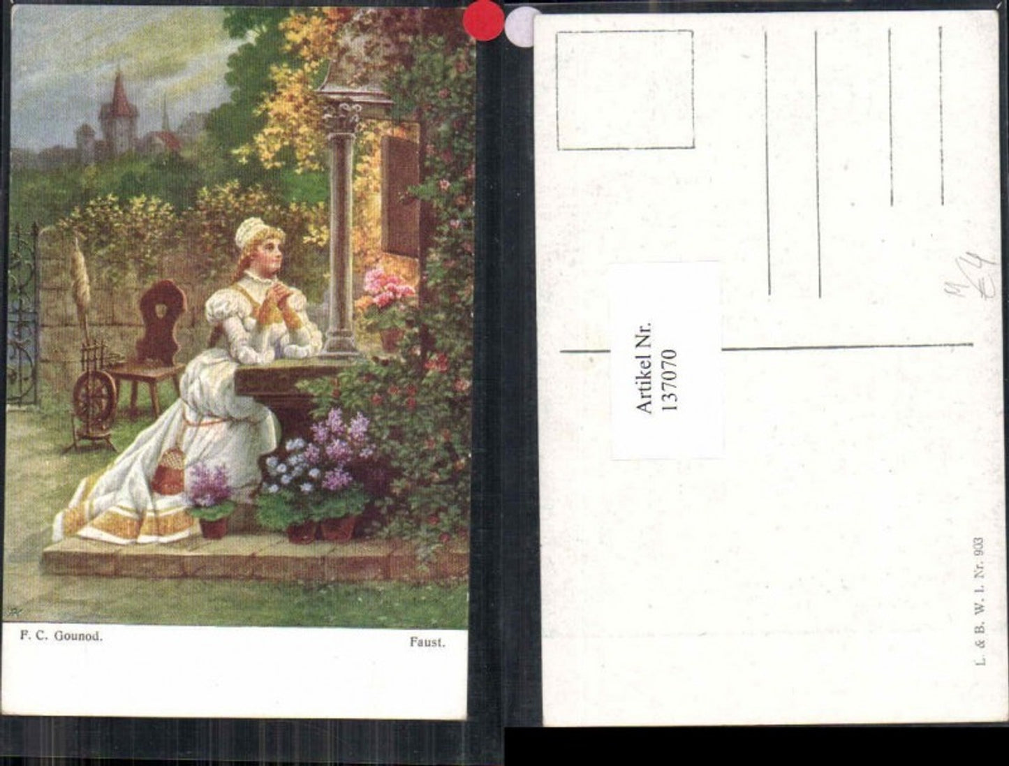137070,F.C. Gounod Faust Frau Kleid Spinnrad